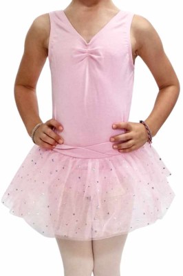 Go Dance Girls’ Tank Leotard with 3 Layer Tutu & Silver Details