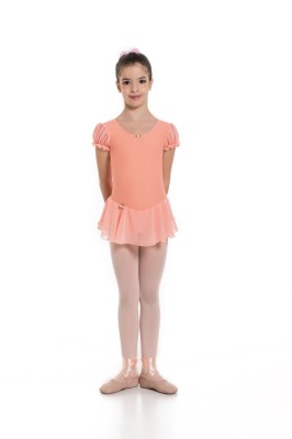 Girls puff sleeved leotard with skirt
