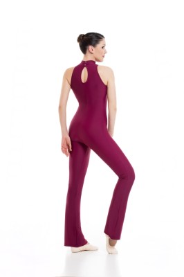 Ladies Sleeveless, Turtle Neck Unitard With Keyhole Back & Jazz Pants
